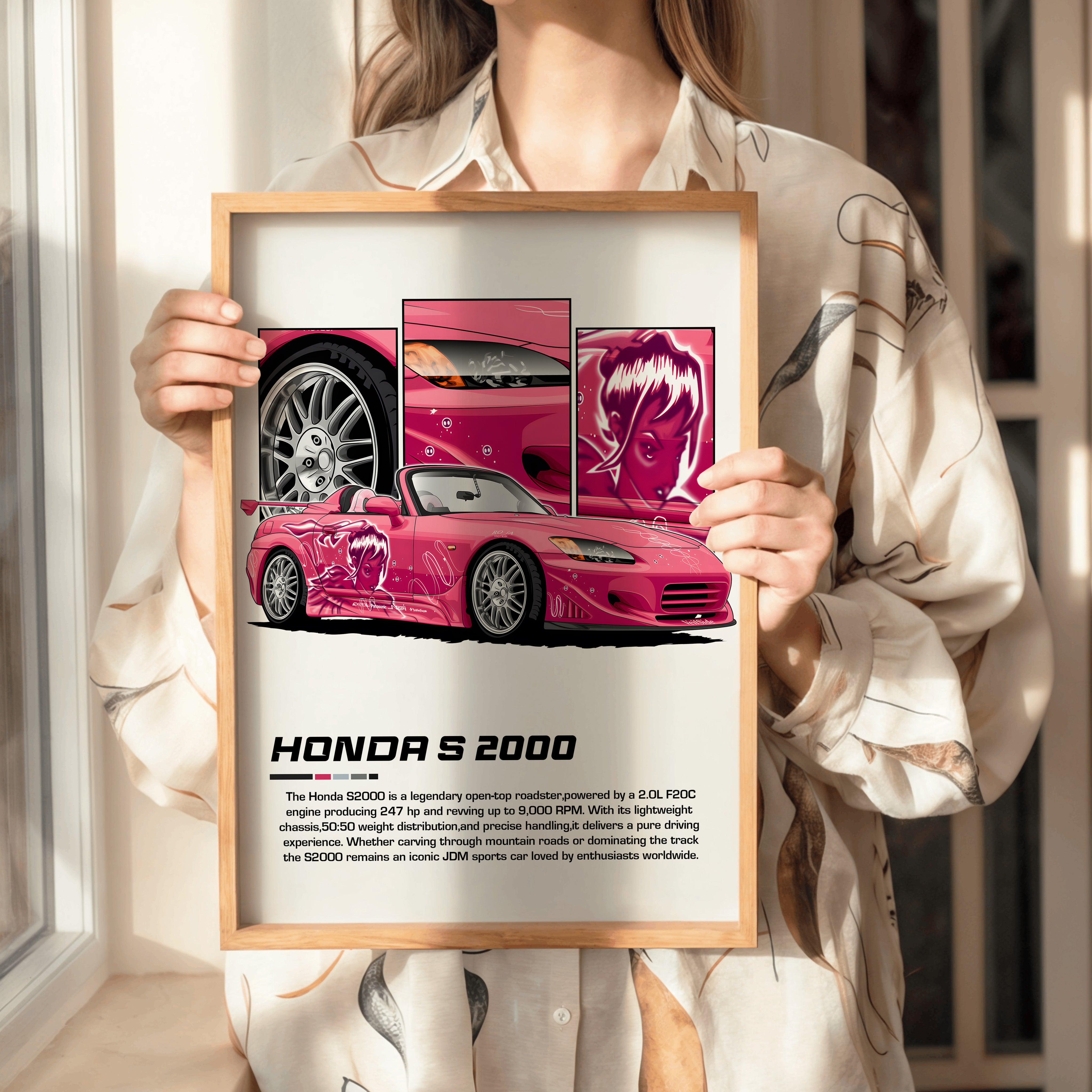 Honda S2000 Pembe Tasarım Tablo
