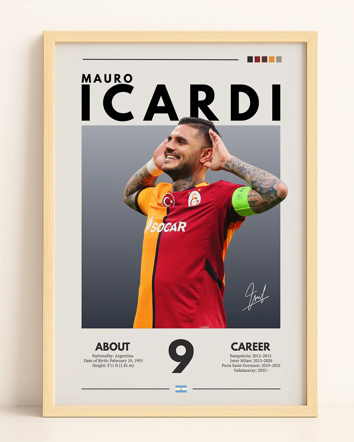 Mauro Icardi Dijital İmzalı Tasarım Tablo