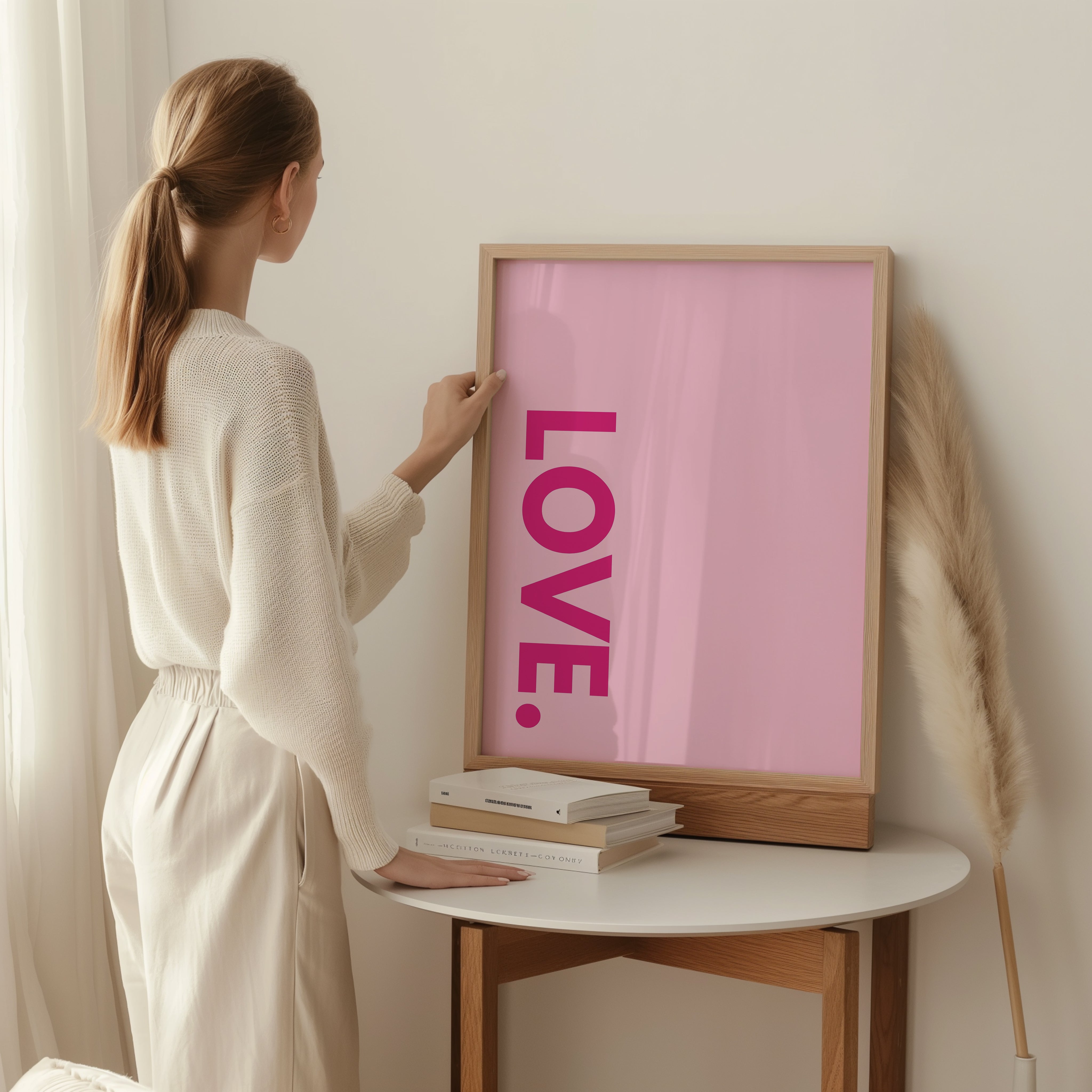 Love Pembe Tasarım Tablo