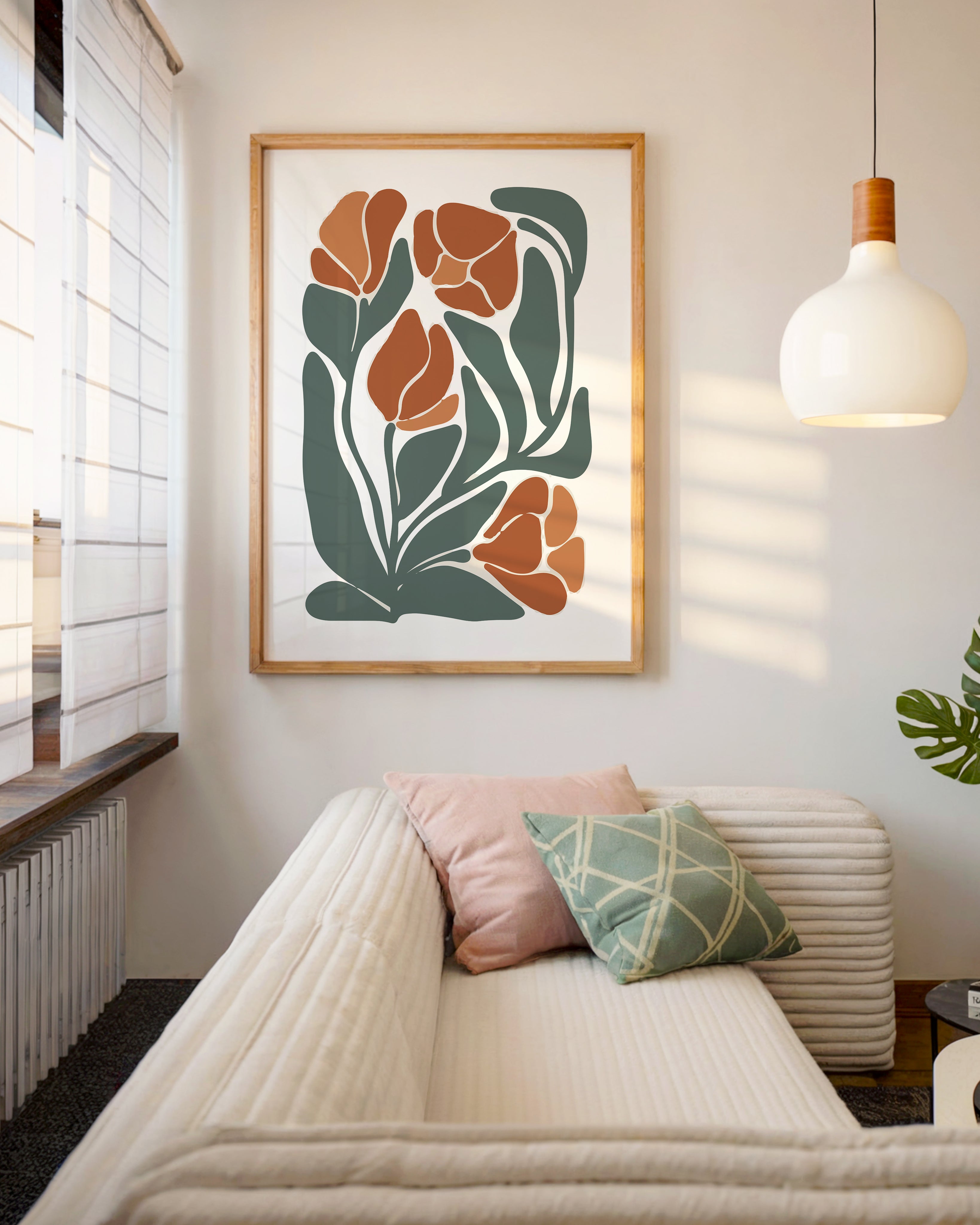 Minimal Çiçekler Tasarım Tablo