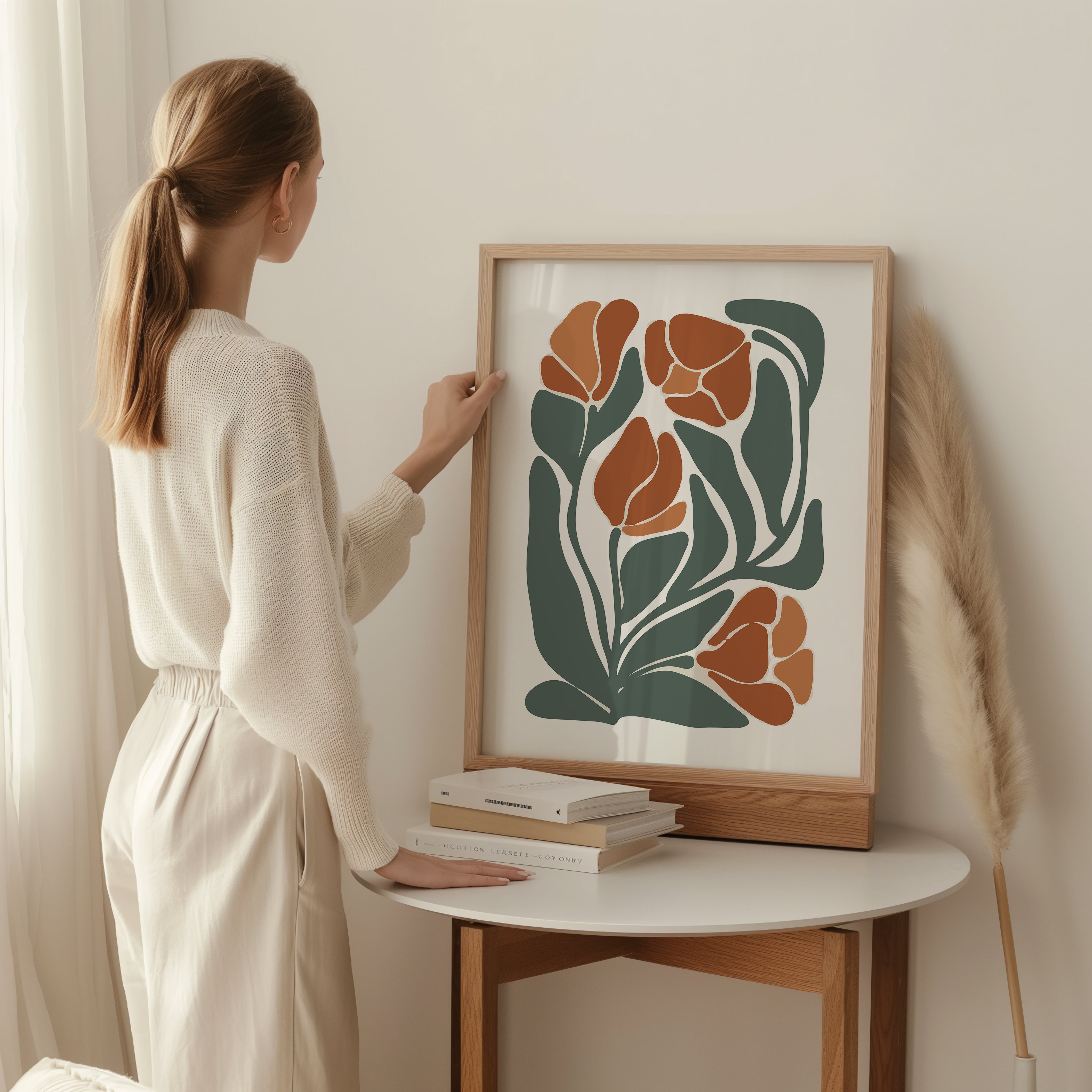 Minimal Çiçekler Tasarım Tablo