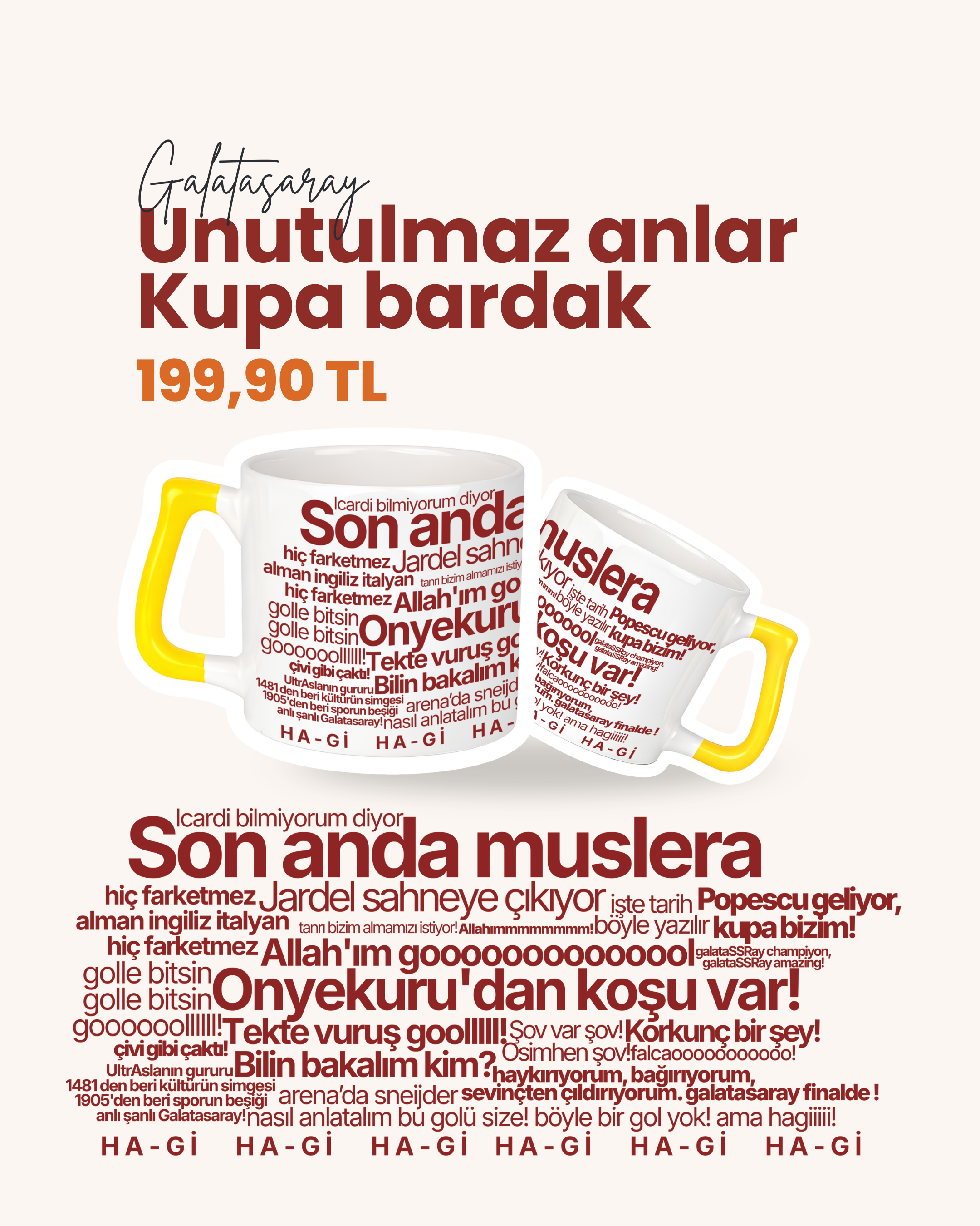 Galatasaray Unutulmaz Anlar Serisi Kupa bardak