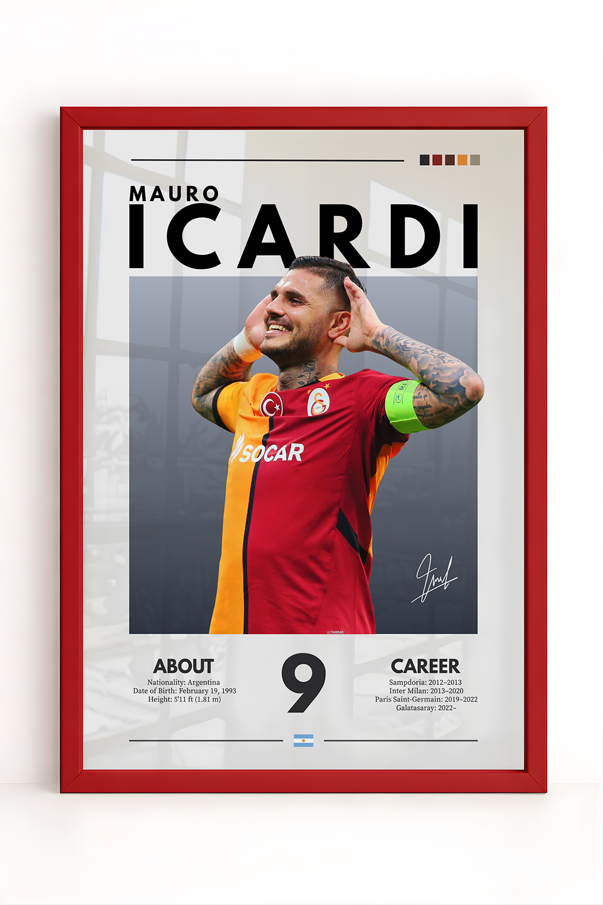 Mauro Icardi Dijital İmzalı Tasarım Tablo
