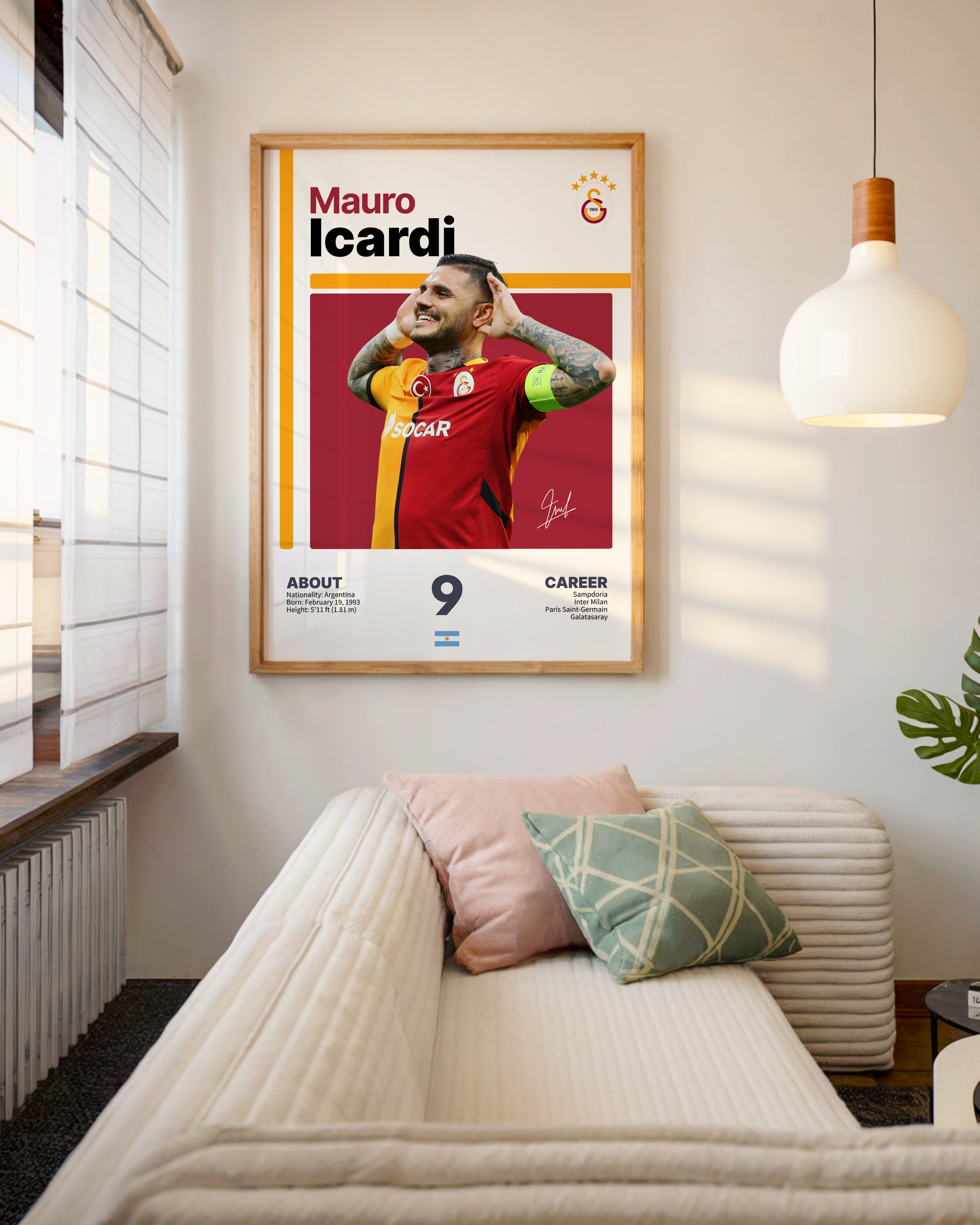Mauro Icardi Gol Sevinci Dijital İmzalı Tasarım Tablo