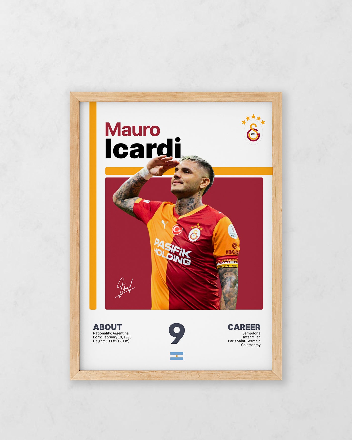 Mauro Icardi Asker Selamı Tasarım Tablo