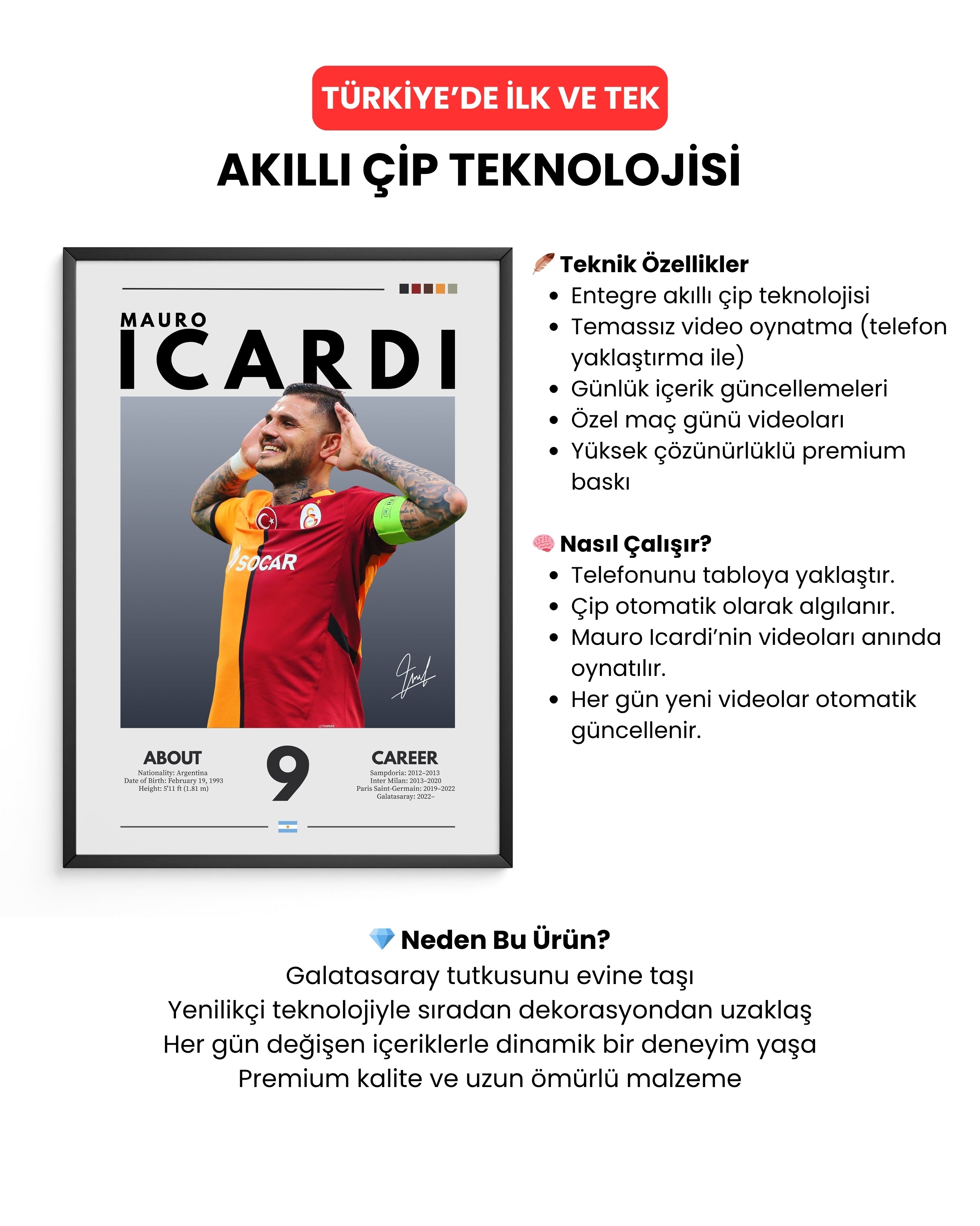 Akıllı Çip Entegreli Mauro Tasarım Tablo