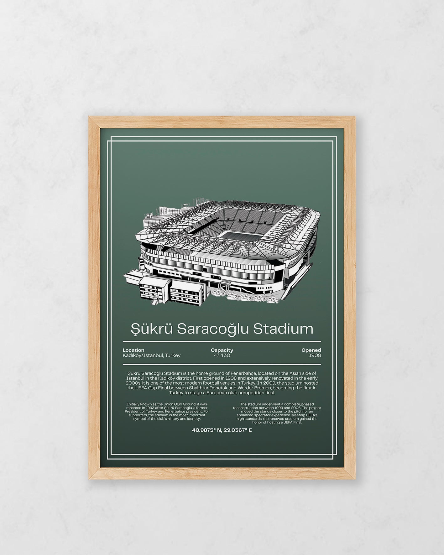 Şükrü Saracoğlu Stadyum Tasarım Tablo
