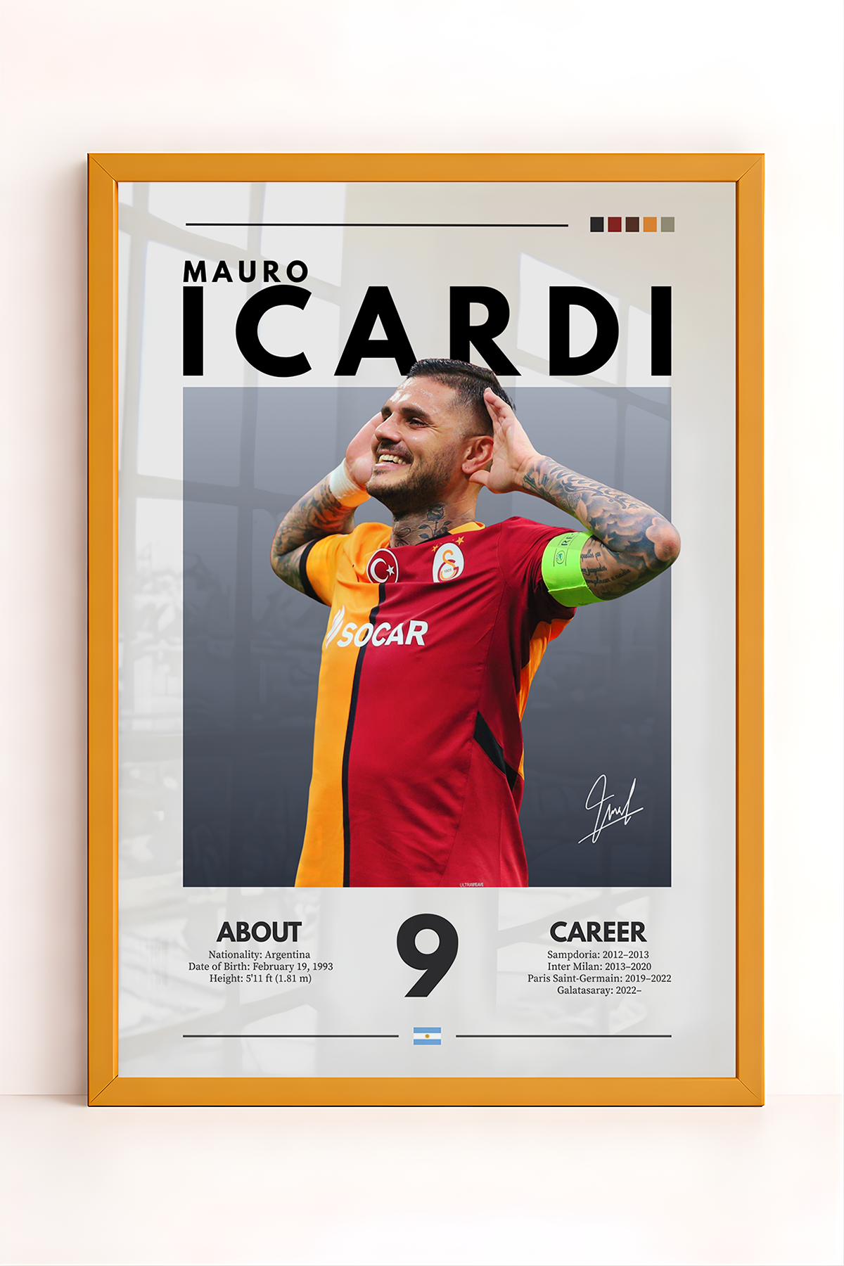 Mauro Icardi Dijital İmzalı Tasarım Tablo
