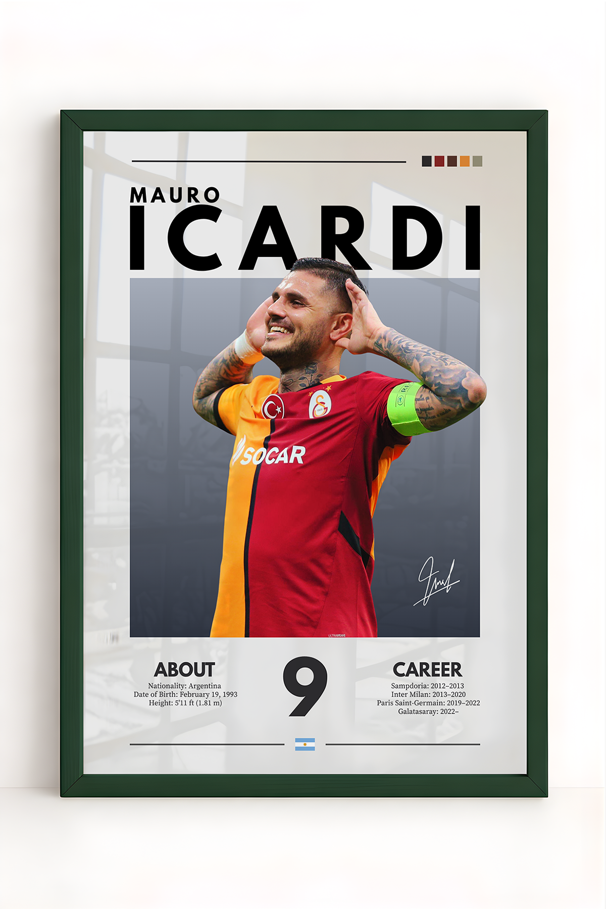 Mauro Icardi Dijital İmzalı Tasarım Tablo