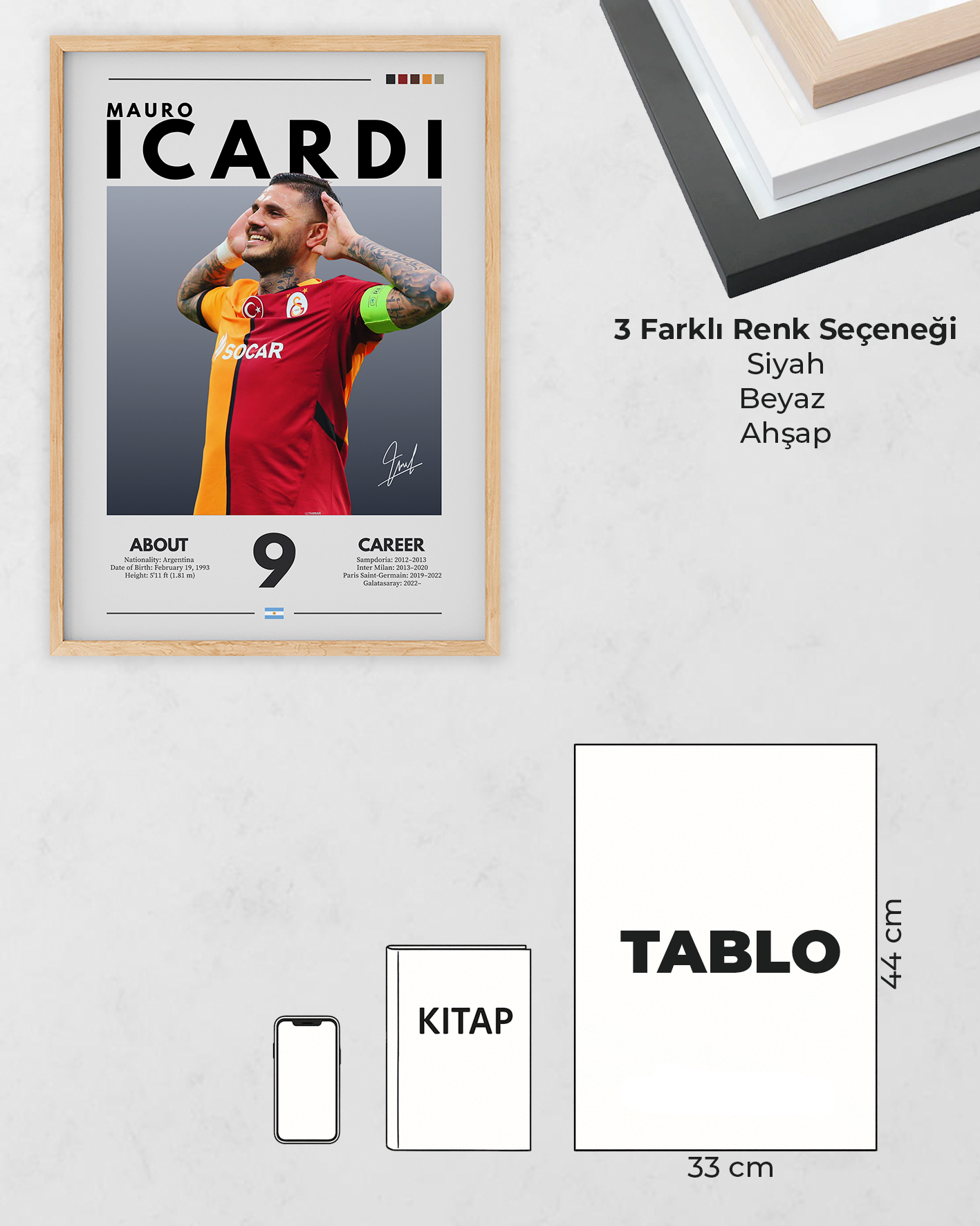 Mauro Icardi Dijital İmzalı Tasarım Tablo