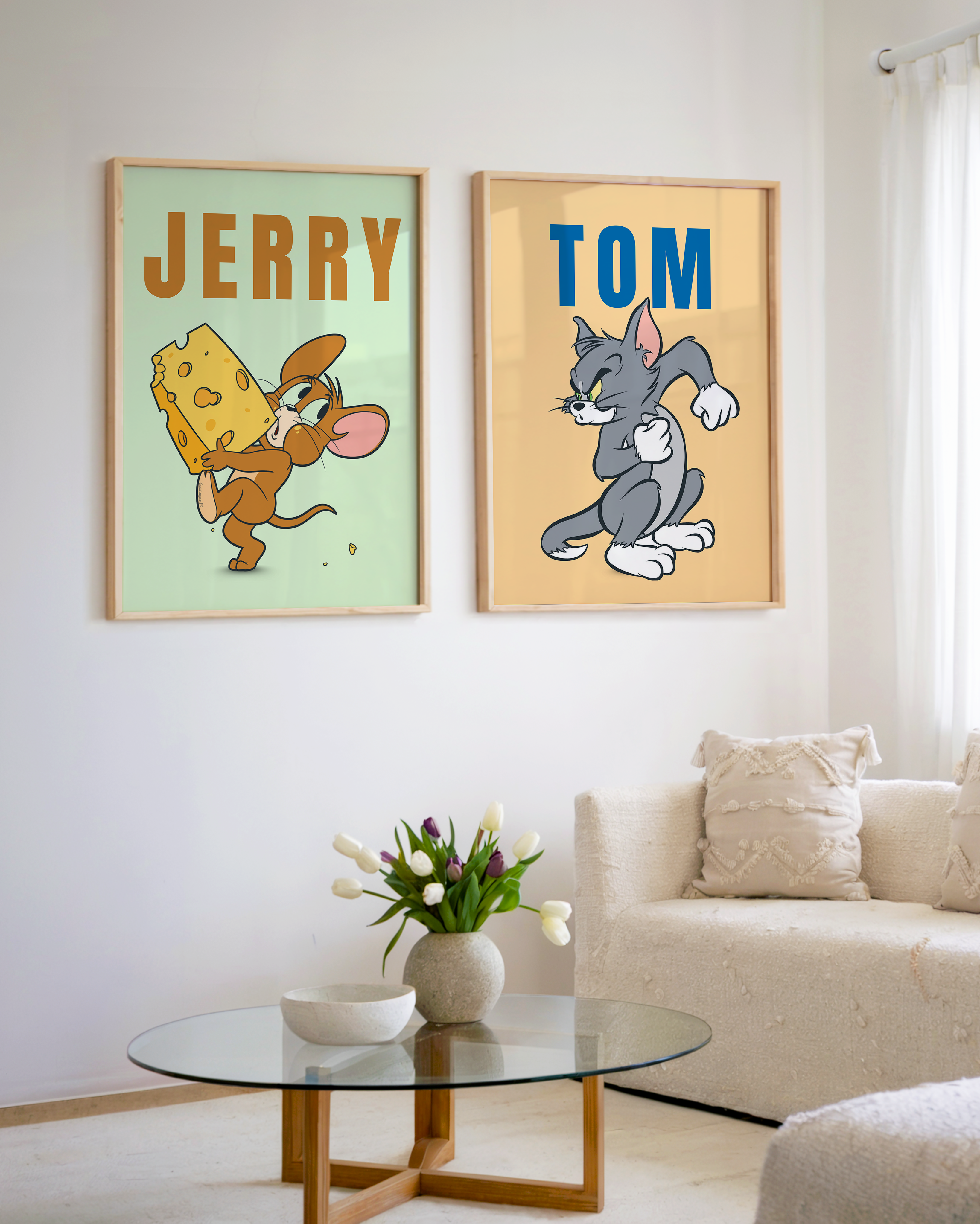 Tom & Jerry Tasarım Tablo 2'li Set